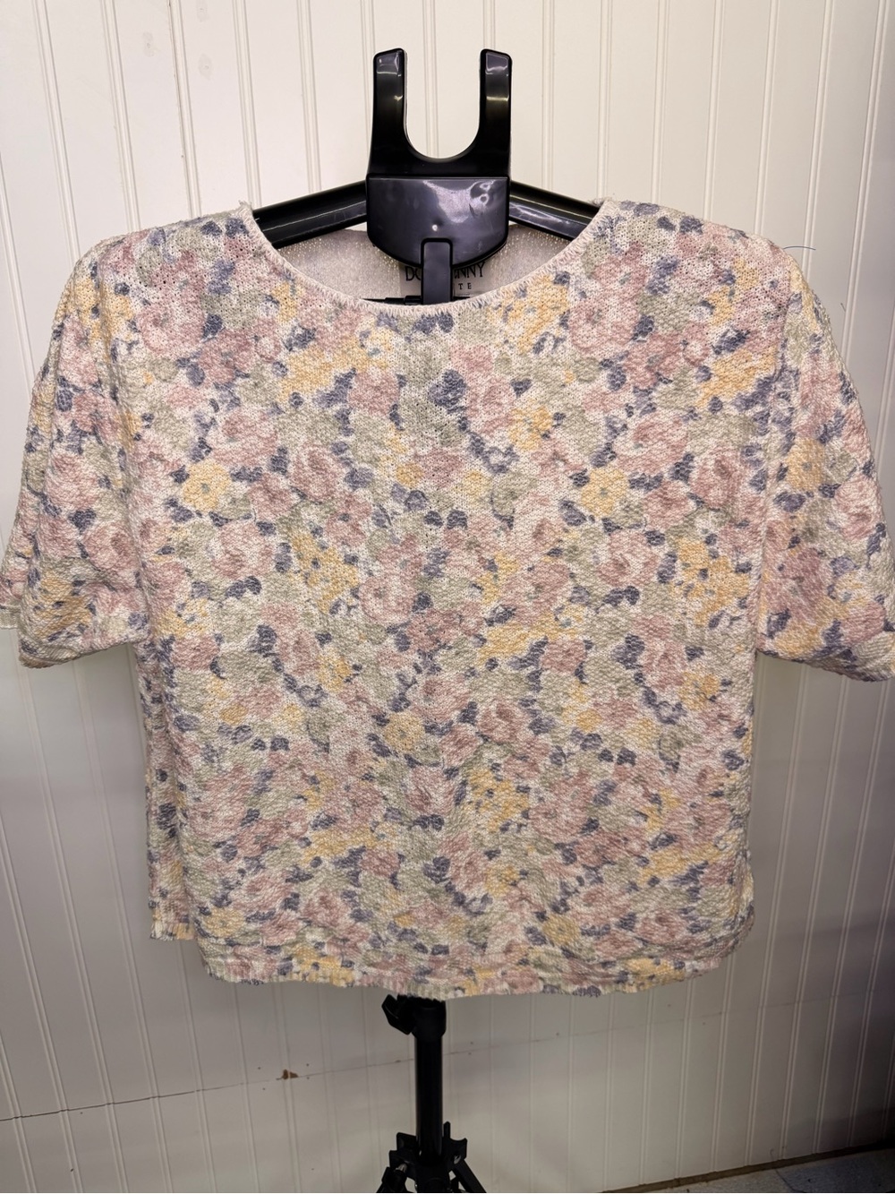 VINTAGE Boxy Floral Textured Tee - Pastel Multi